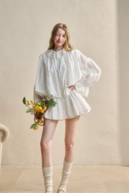 Embroidered Jacquard Shirt Dress