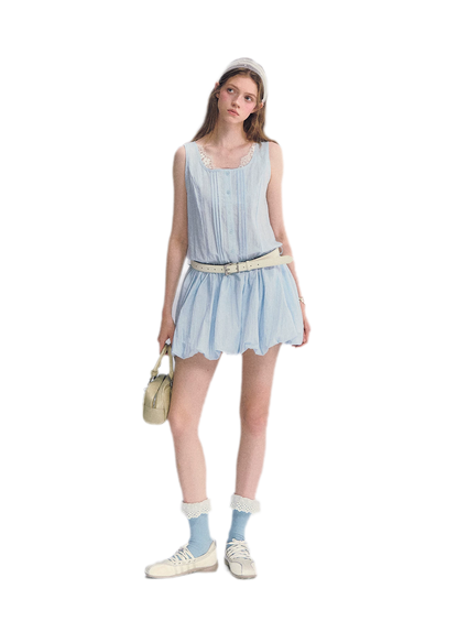 Lace Square Neck Dress