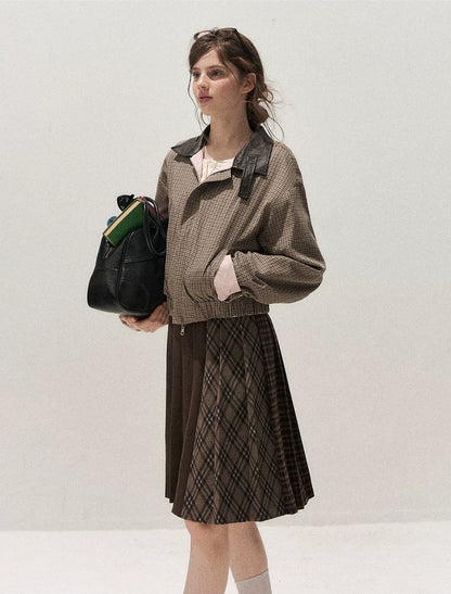 Reversible Houndstooth Cropped Jacket
