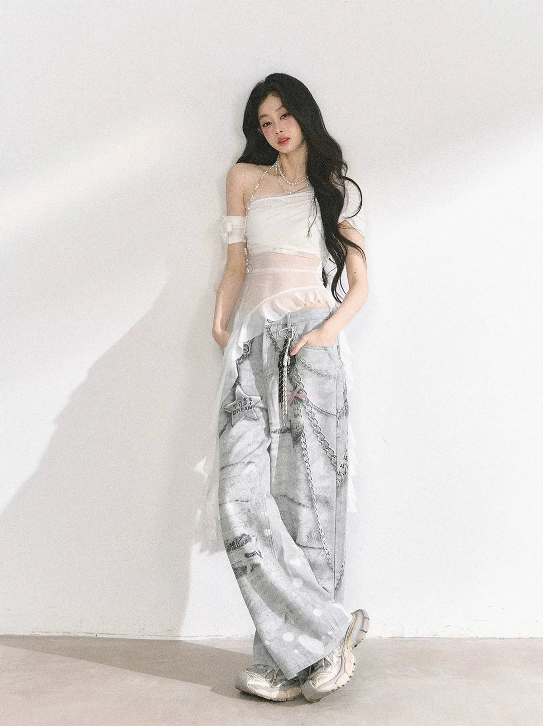 Sheer Off-Shoulder Tee