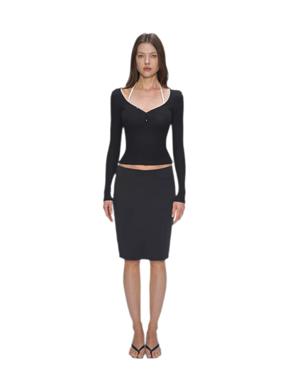 Nude Feel Layered Skirt