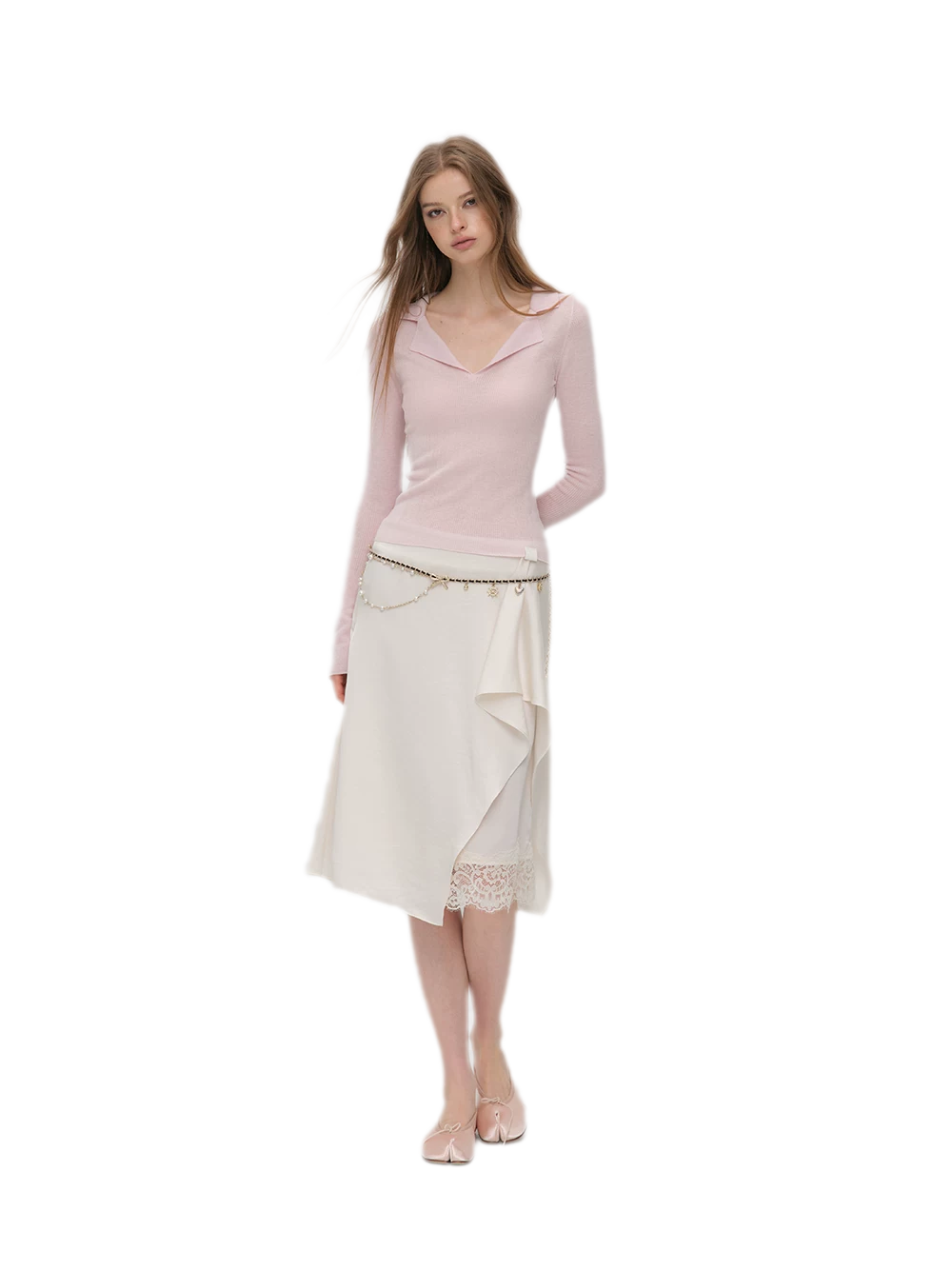 Wool Ribbed Polo Top