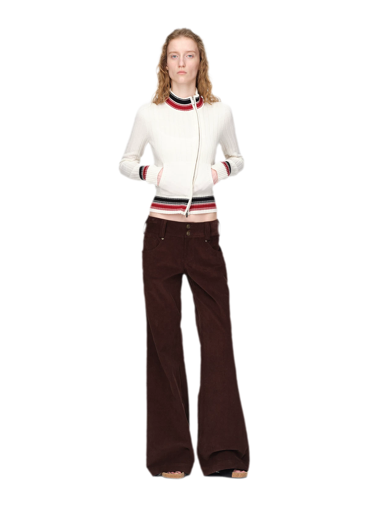 Washed Corduroy Wide-Leg Trousers