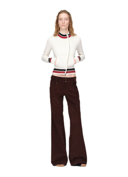 Washed Corduroy Wide-Leg Trousers