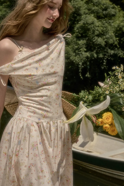 Off-Shoulder Printed Dress