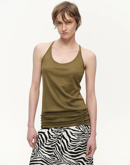 Lyocell Ruched Racerback Tank