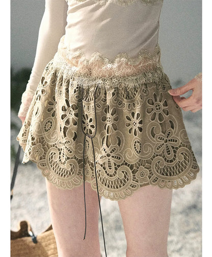 Lace A-Line Mini Skirt