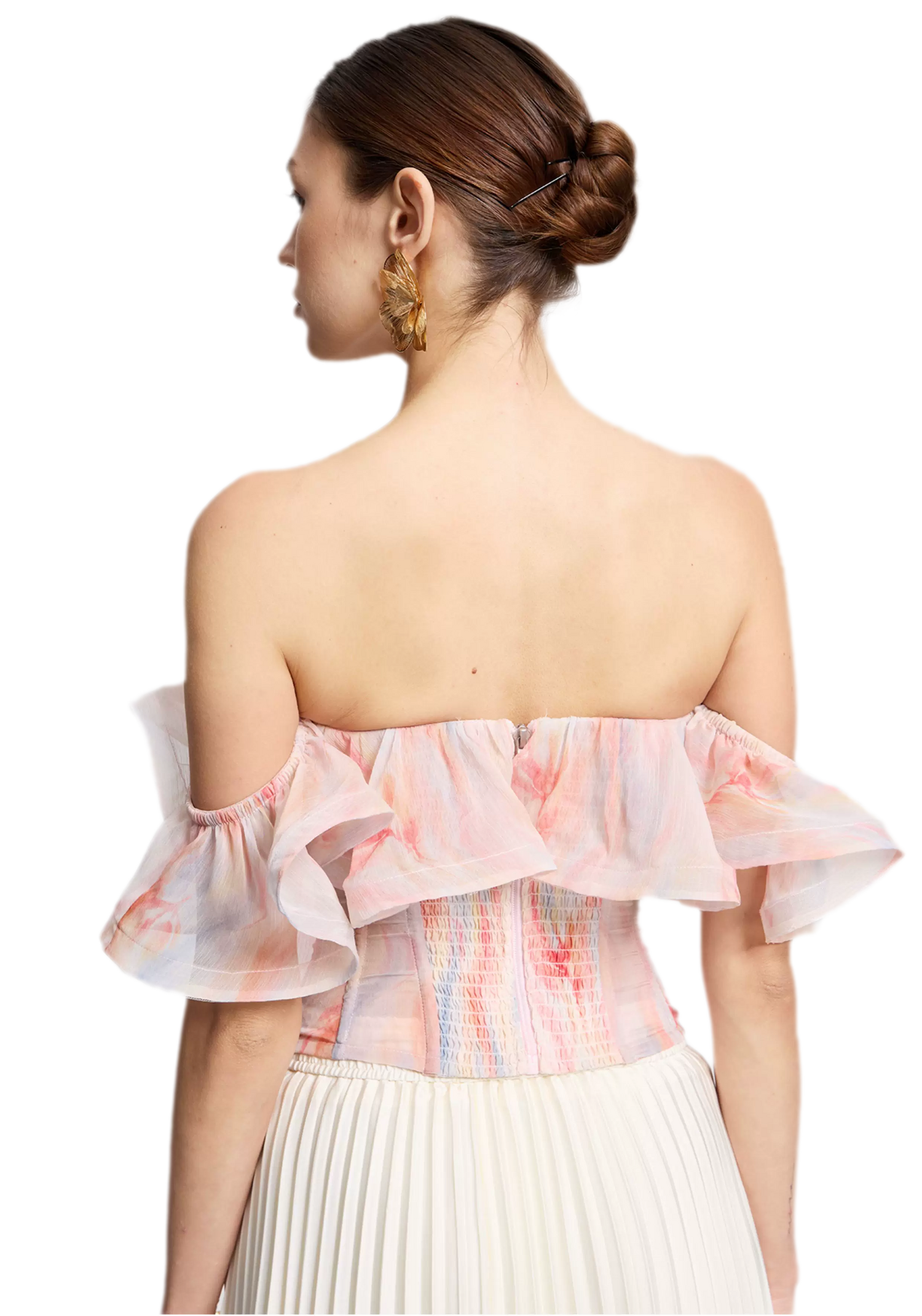 Rainbow Ruffle Corset Bustier