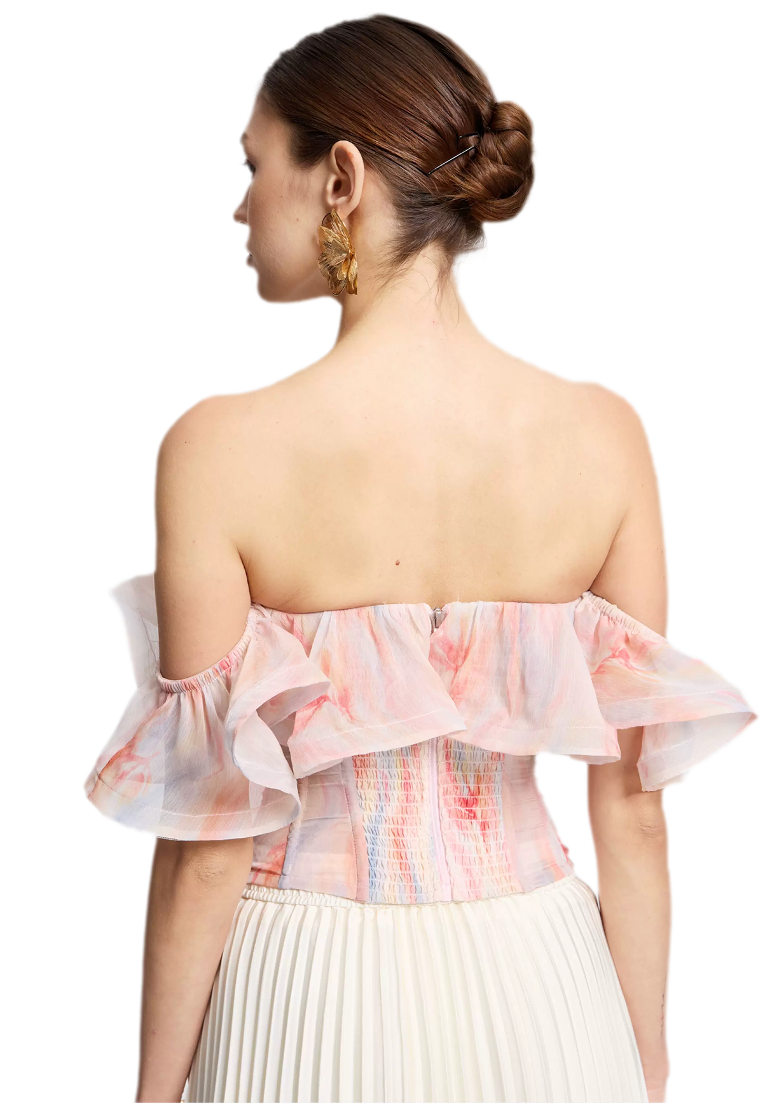 Rainbow Ruffle Corset Bustier