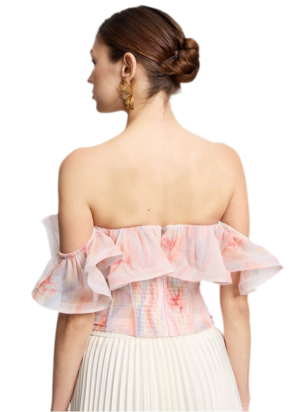 Rainbow Ruffle Corset Bustier