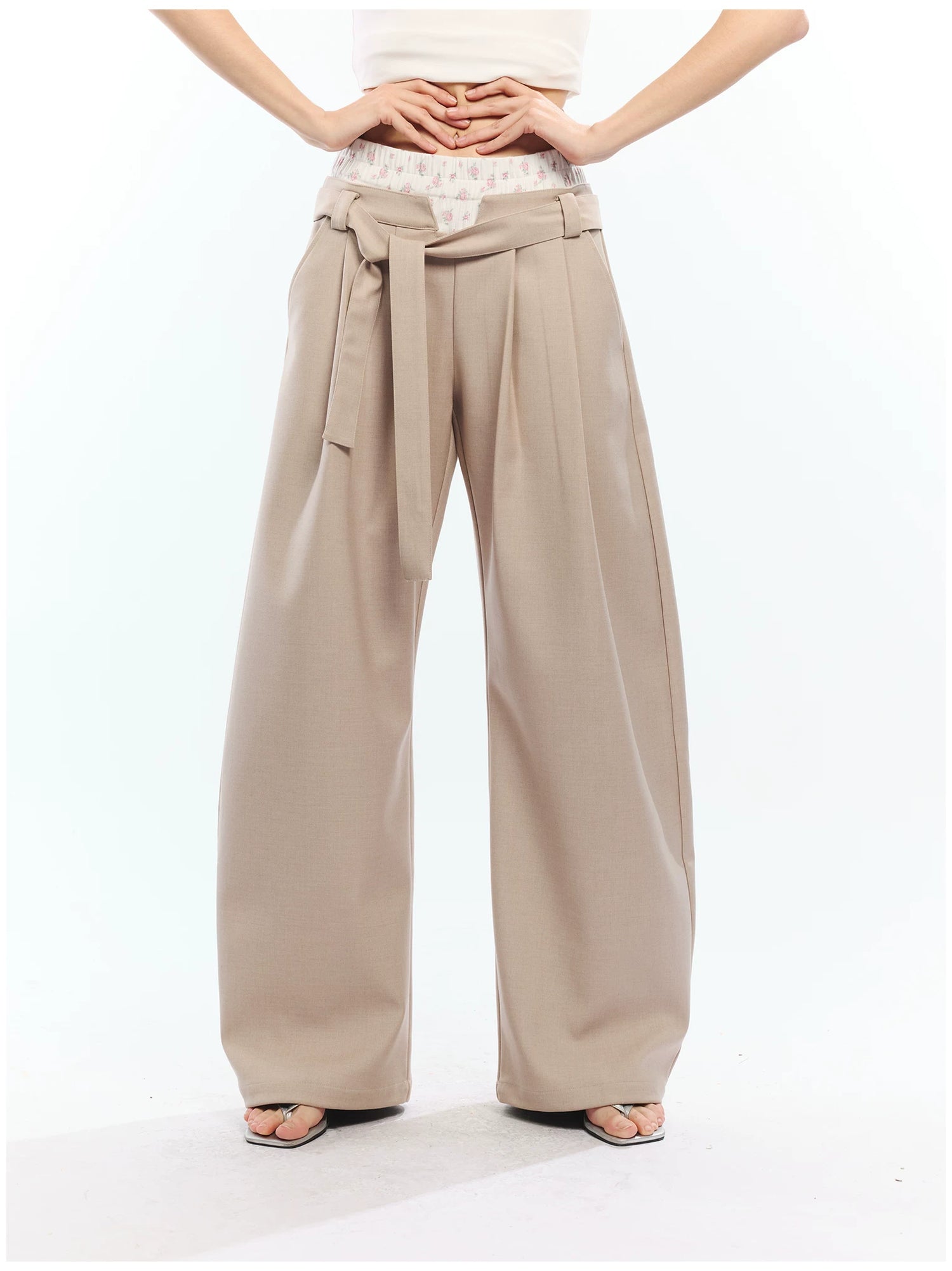 Floral Print Loose Wide Leg Pants