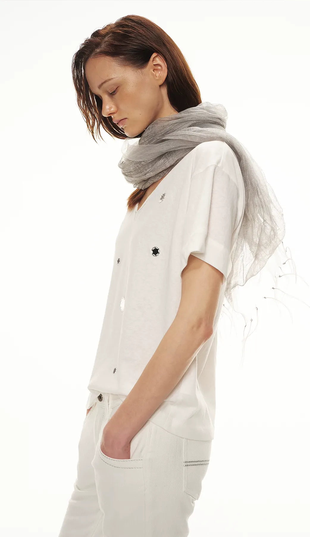 Relaxed Stylish V-Neck Short Sleeve T-Shirt