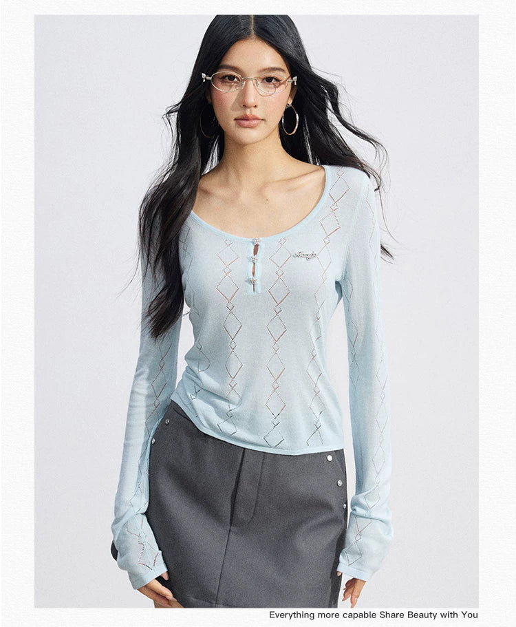 Ice Silk Hollow Knit Top