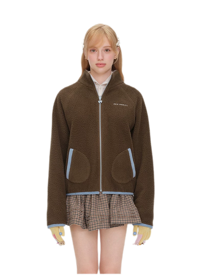 Printed Fleece Raglan Jacket
