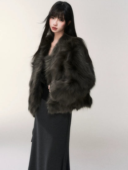 Crown-Grade Fox Fur Jacket