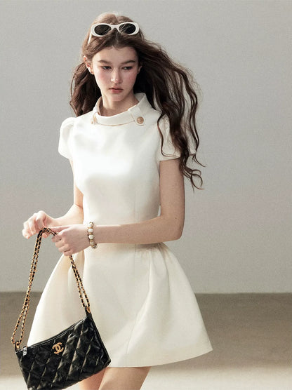 Satin A-Line Mini Dress