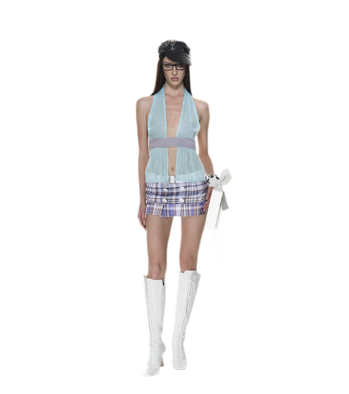 Plaid Bustier Skirt Set