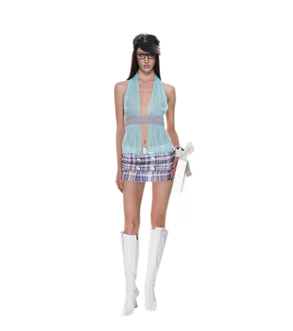 Plaid Bustier Skirt Set