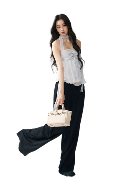Halter Ruched Bustier Top
