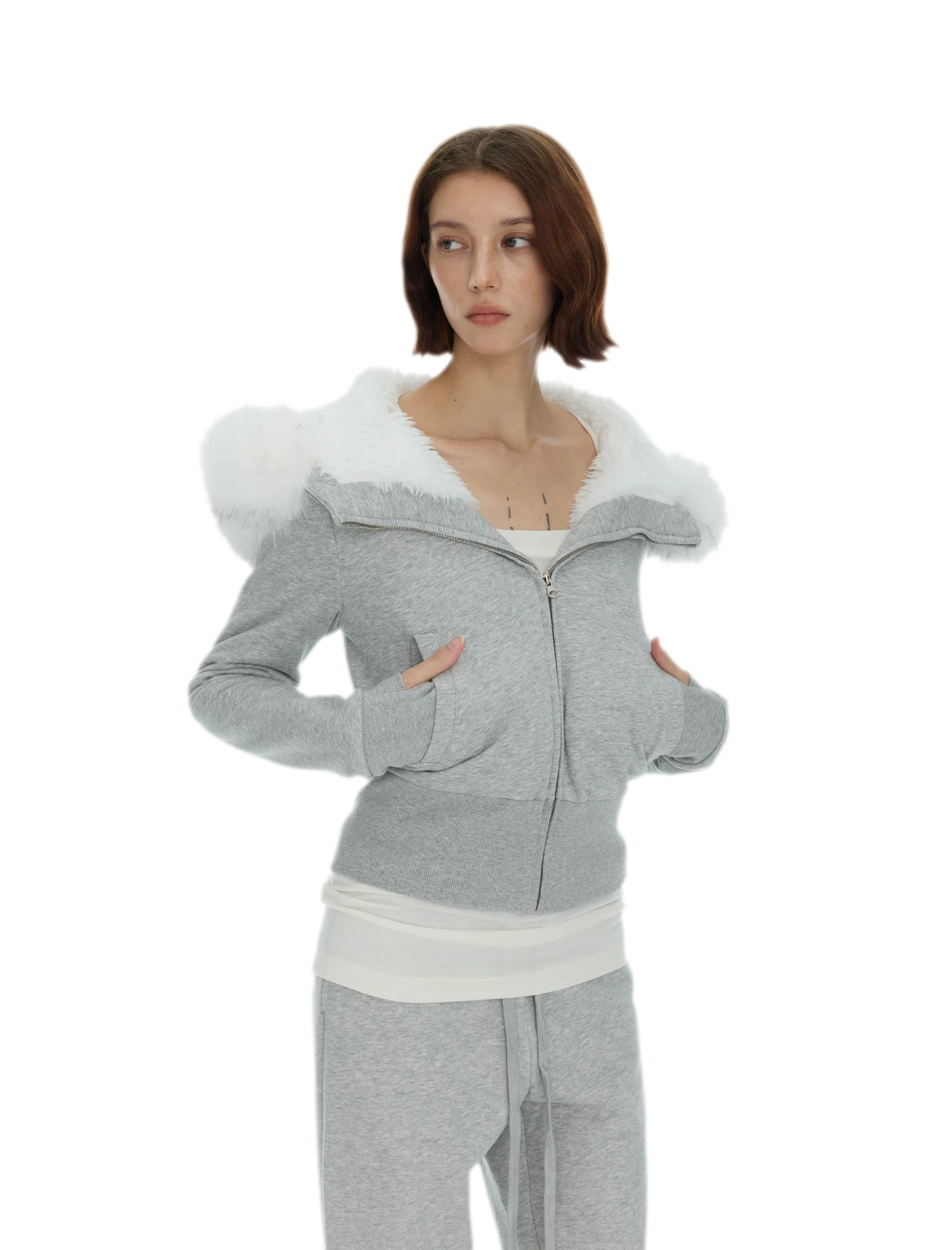 Detachable Fur Collar Hoodie Jacket