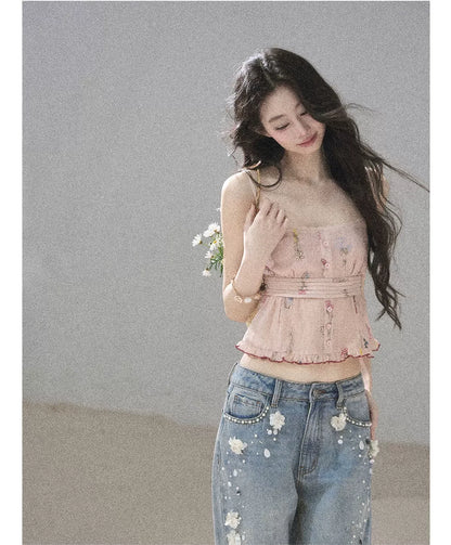 Embellished Wide Leg Jeans