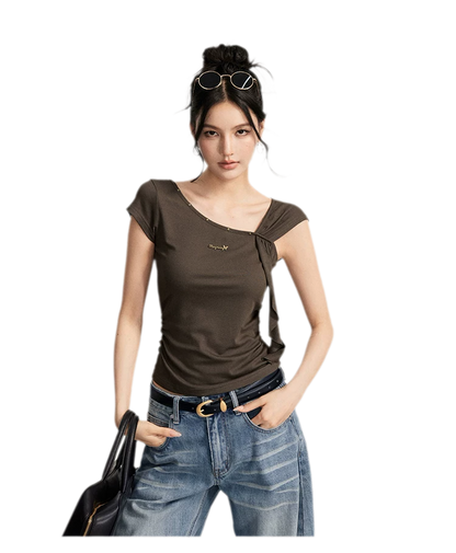 Draped Asymmetric Tee