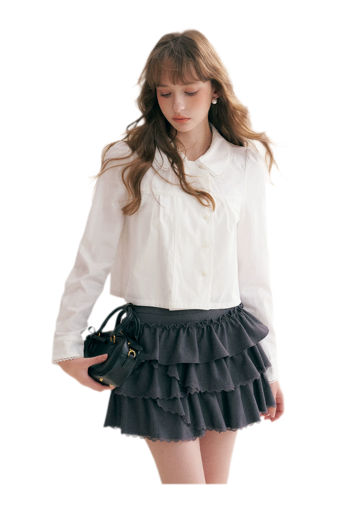 Layered Ruffle A-Line Skirt