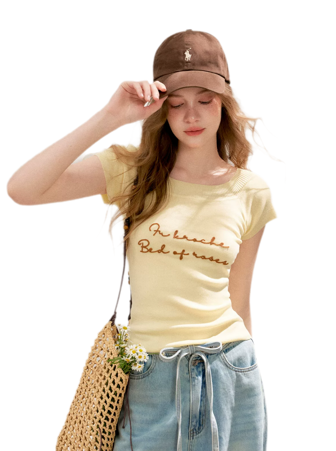 Lyocell Embroidered Knit Tee