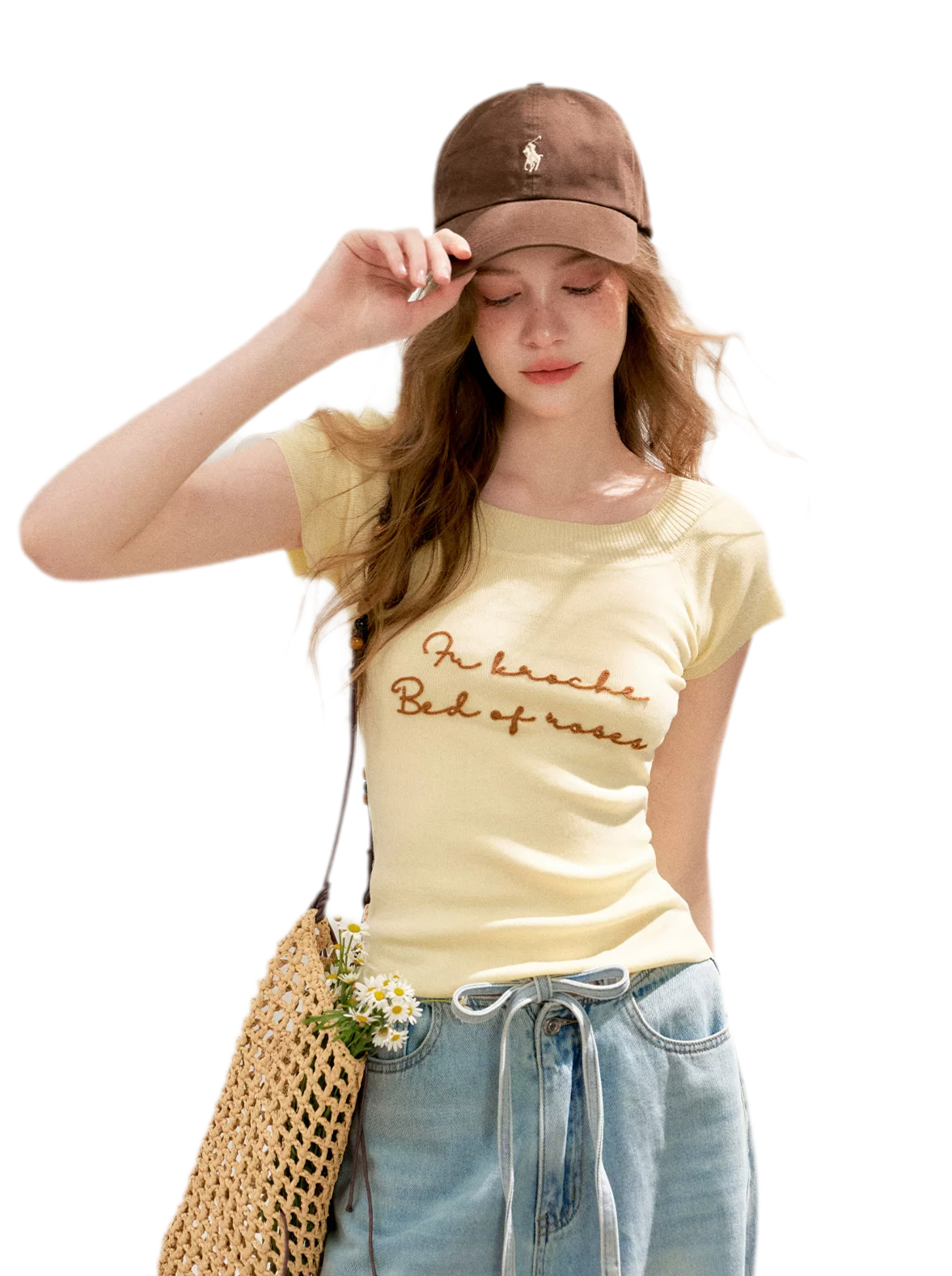Lyocell Embroidered Knit Tee