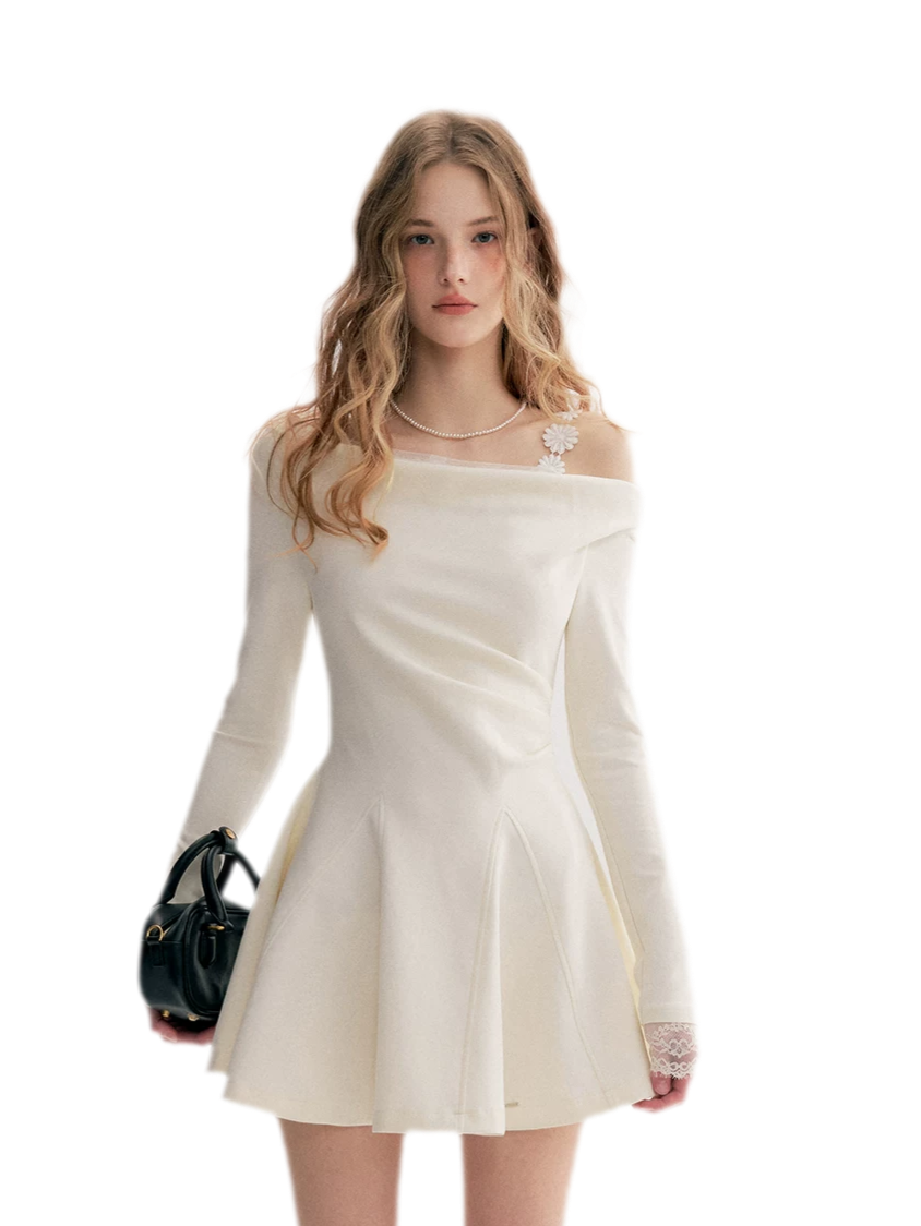 Daisy Lace One-Shoulder Dress