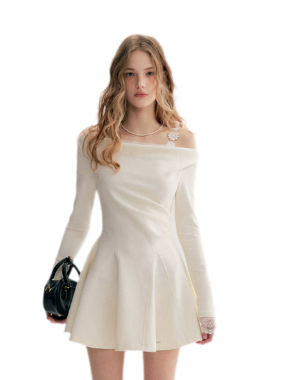 Daisy Lace One-Shoulder Dress