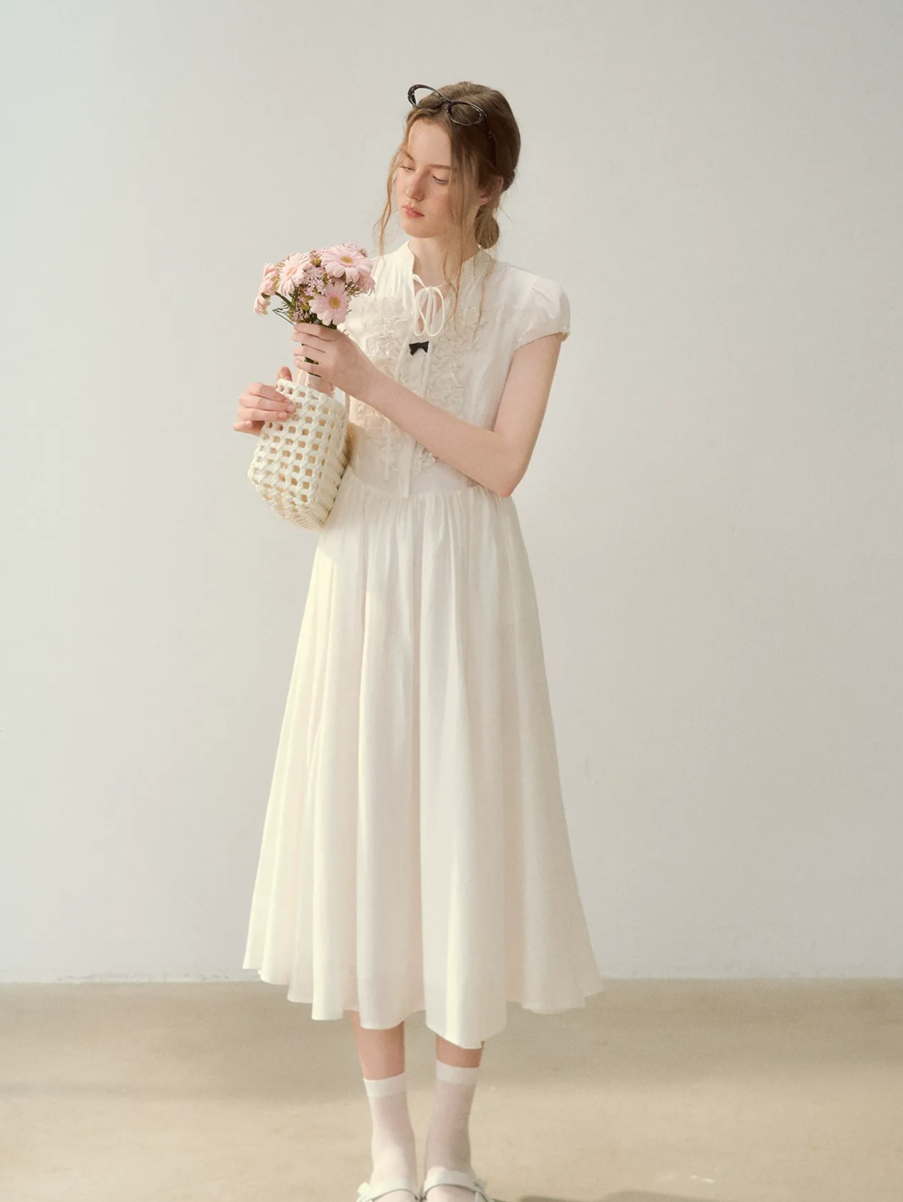 Ruffle V-Neck Maxi Dress