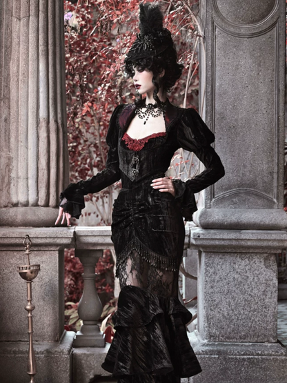 Velvet Gothic Fitted Jacket
