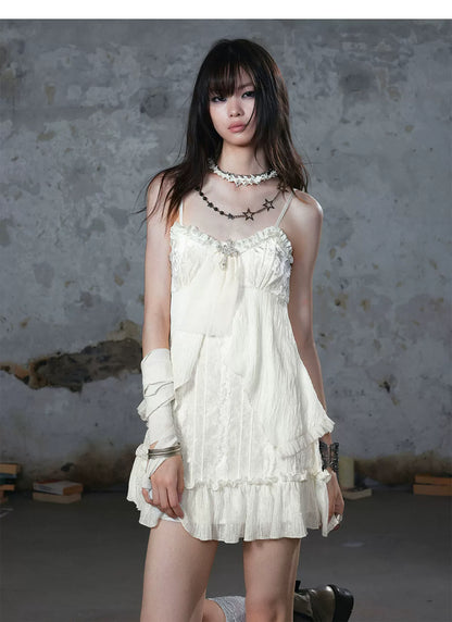 Lace Ruffle A-Line Dress