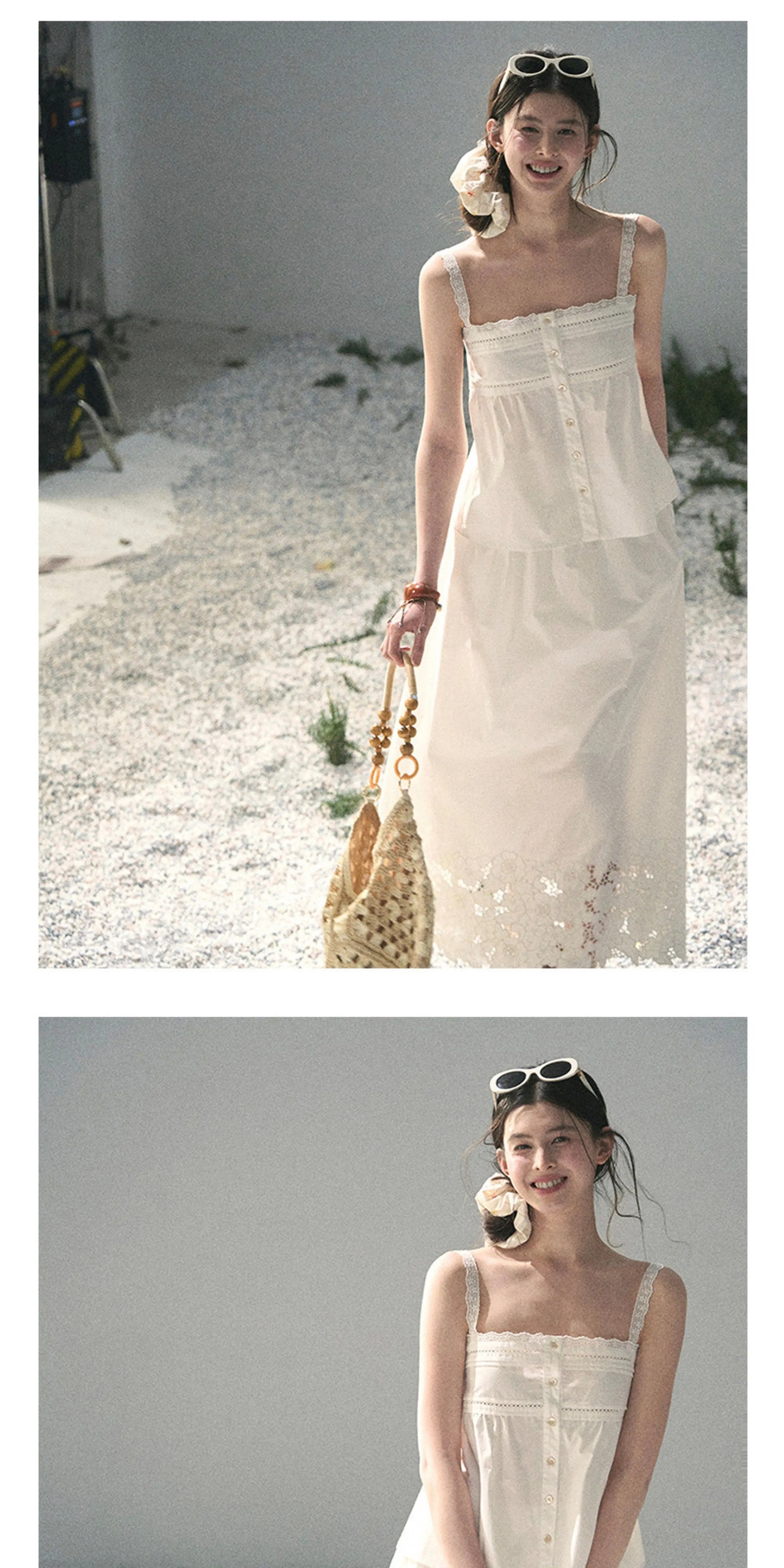 "Summer Breeze on Cloud Shoulders" French Lace Two-Piece
