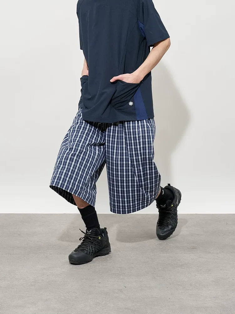 Detachable Check Straight-Leg Trousers