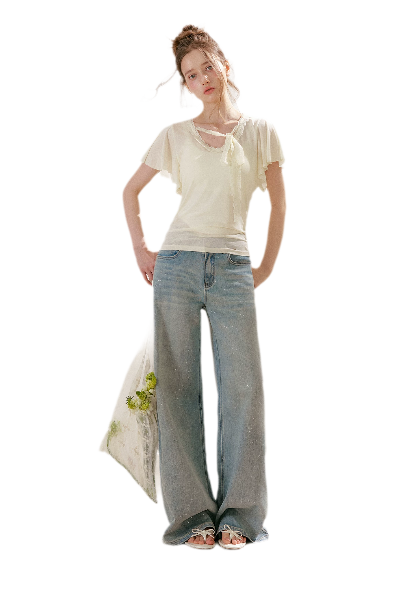 Sparkling Galaxy Wide-Leg Jeans