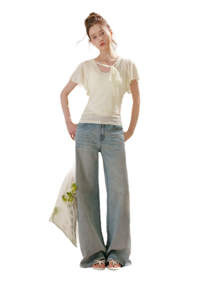 Sparkling Galaxy Wide-Leg Jeans