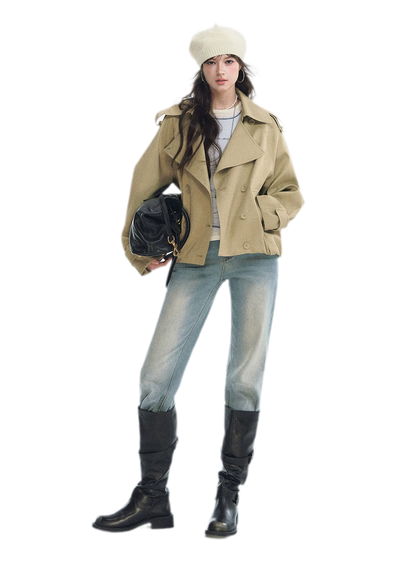 Washed Bow Embroidery Jeans