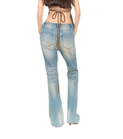 Pearl Embellished Straight Jeans