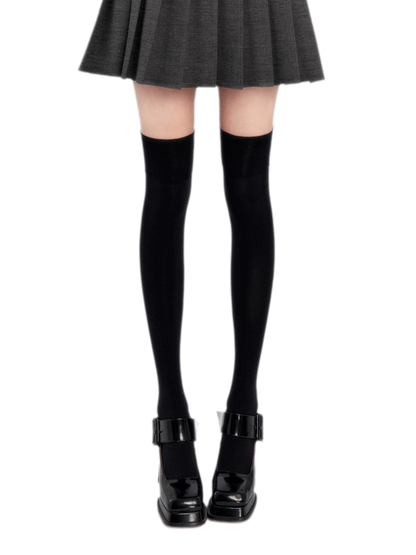 Stretch Velvet Thigh-High Socks
