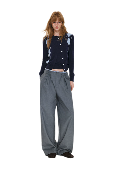 Wool Argyle Knit Set