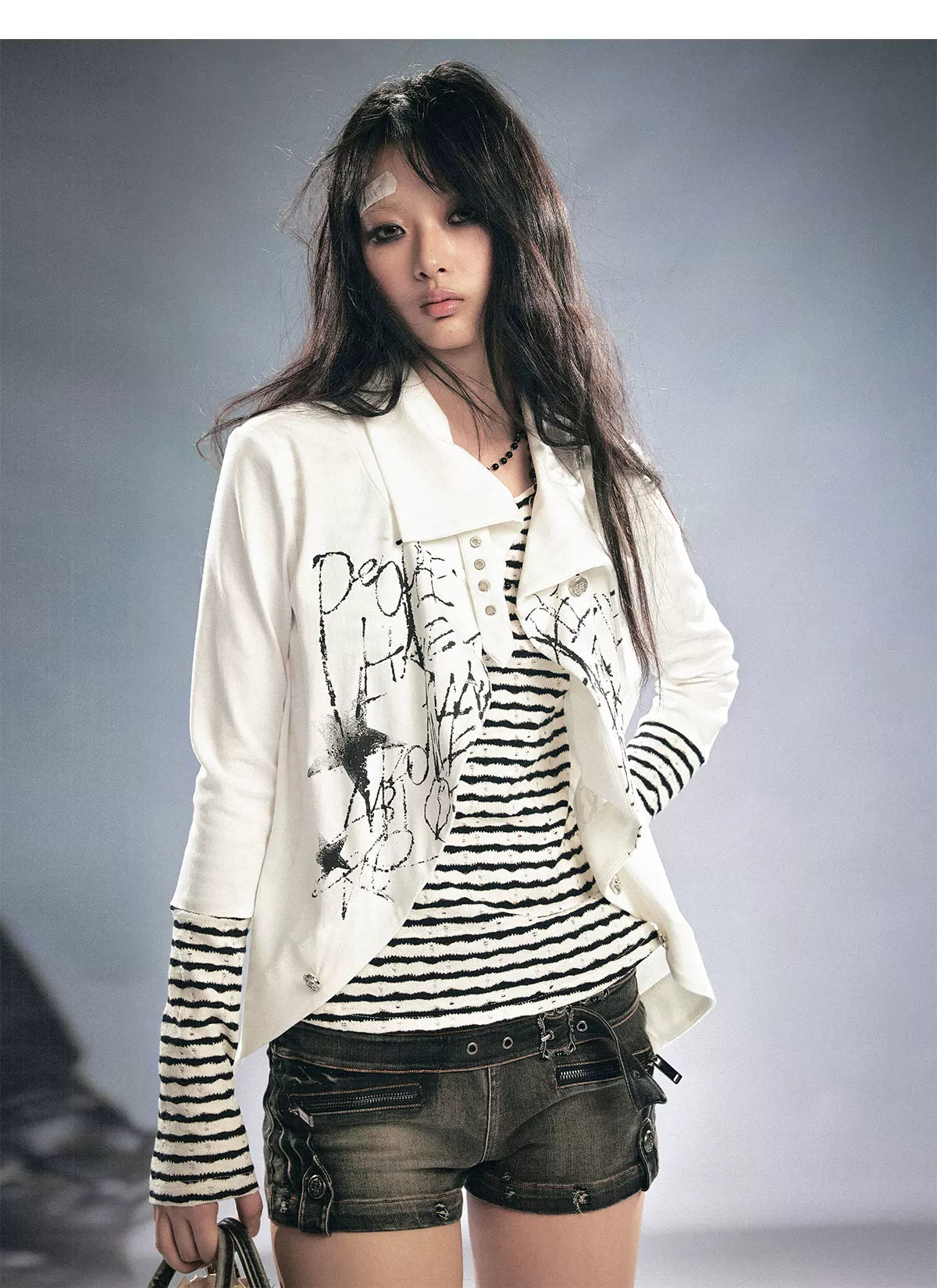 Striped Faux Layer Cardigan