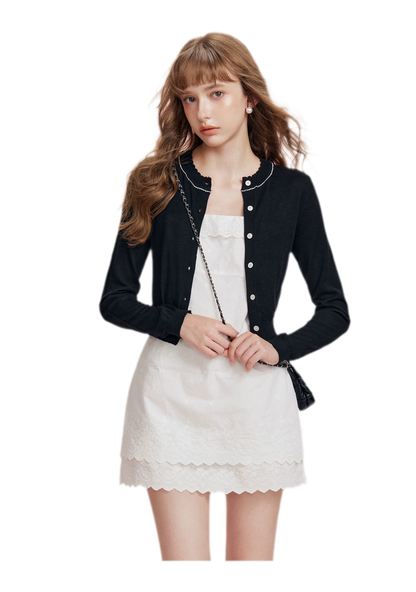 Cotton Embroidered Ruffle Dress