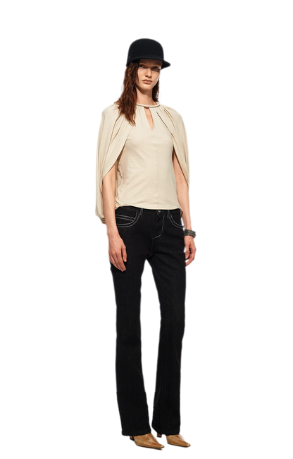 Cotton Cape Sleeve Top