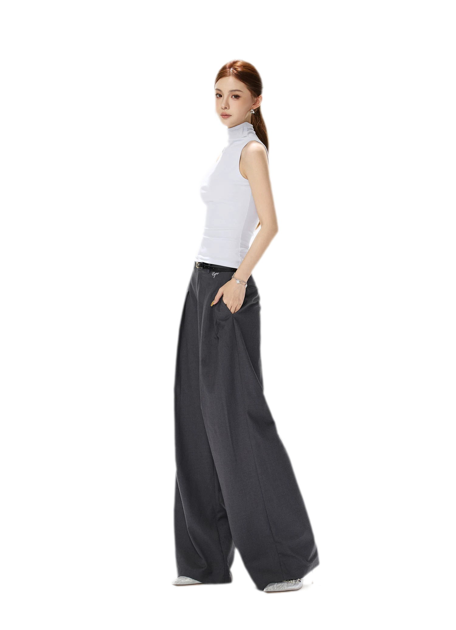 Tailored Wide-Leg Pants