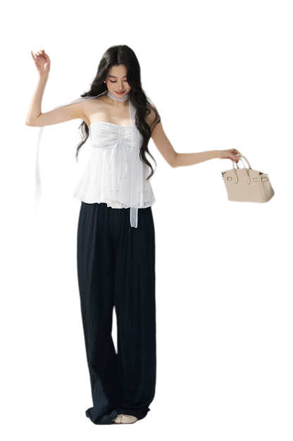 Halter Ruched Bustier Top