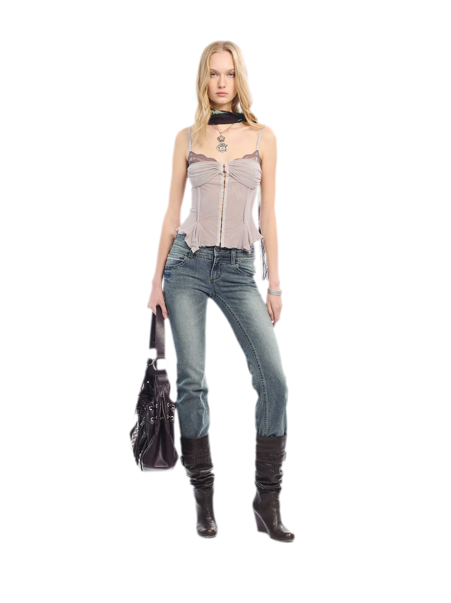 Original Lace Splicing Mesh Camisole