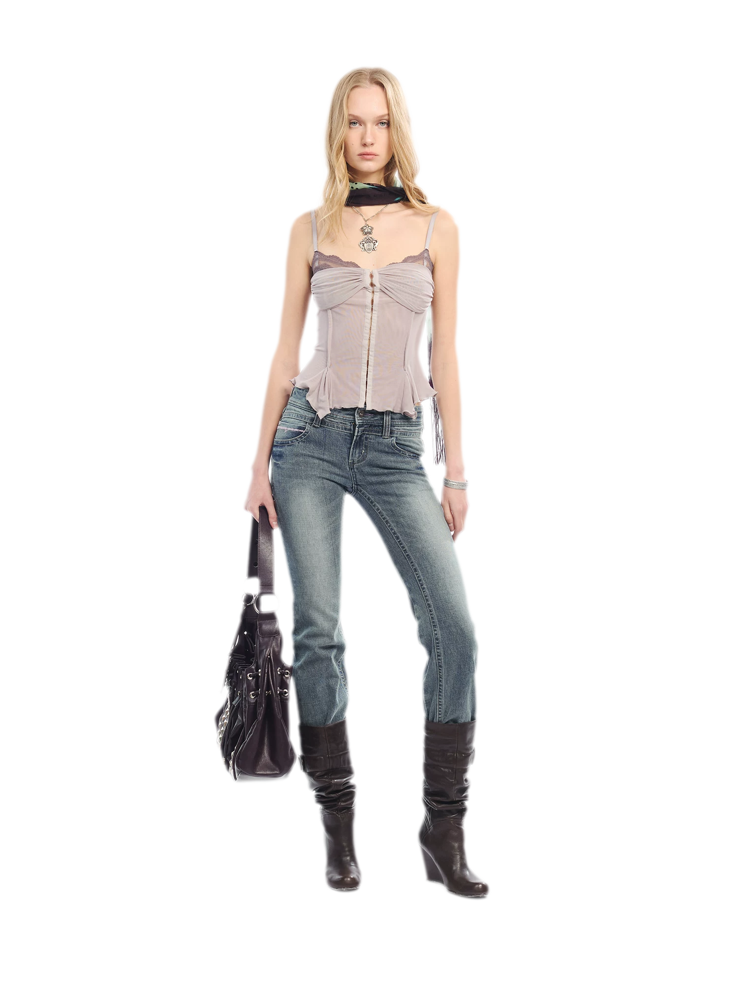 Original Lace Splicing Mesh Camisole