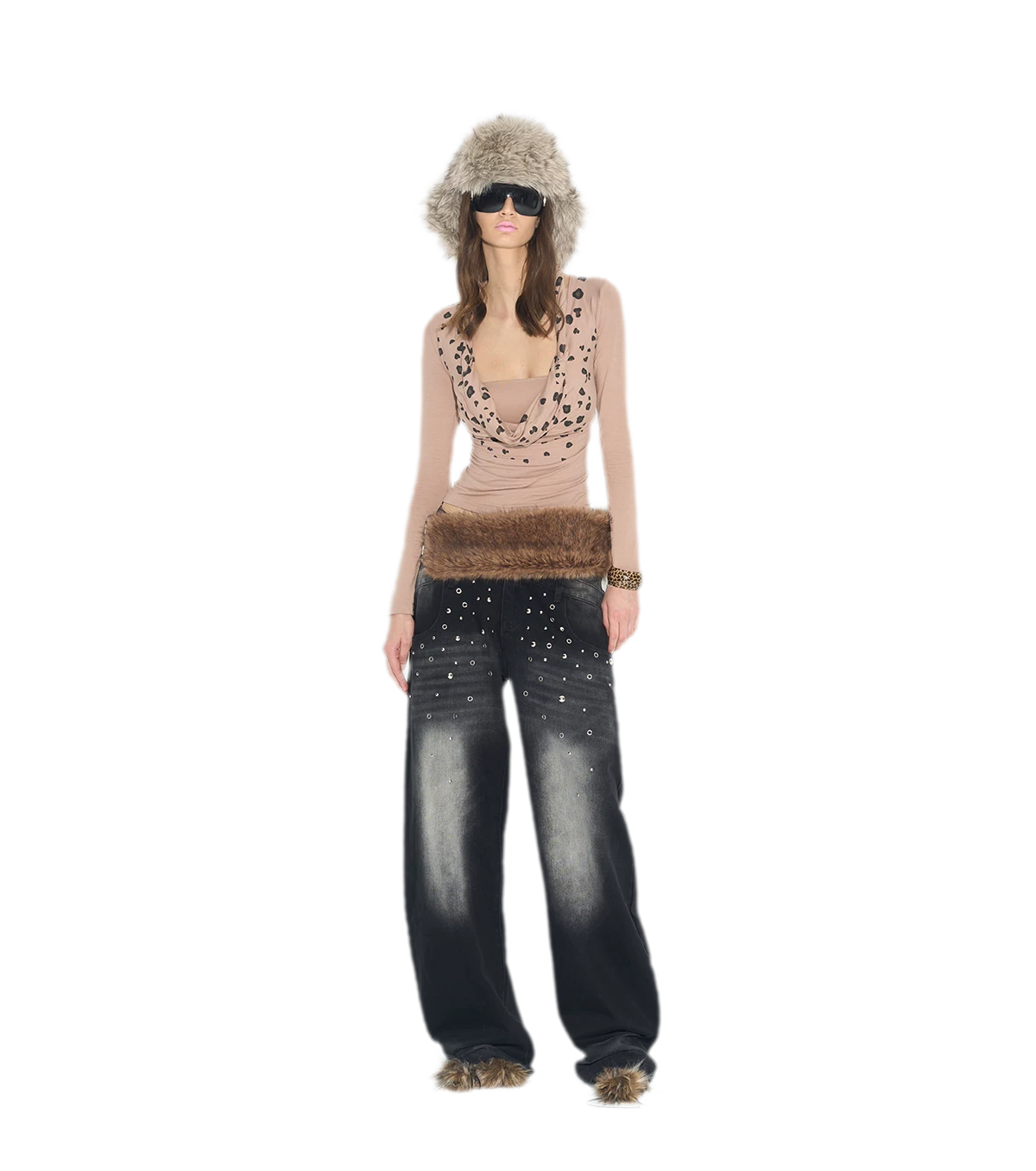 Leopard Twist V-Neck Top